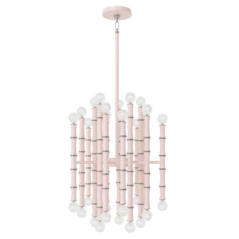 Robert Abbey RW49 30 Light Chandelier, Rose Water w/Polished Nickel