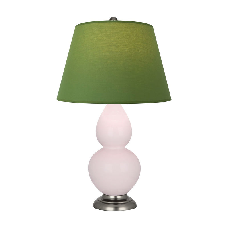 Robert Abbey RW12G One Light Accent Lamp, Rose Water Glazed Ceramic w/Antique Silver