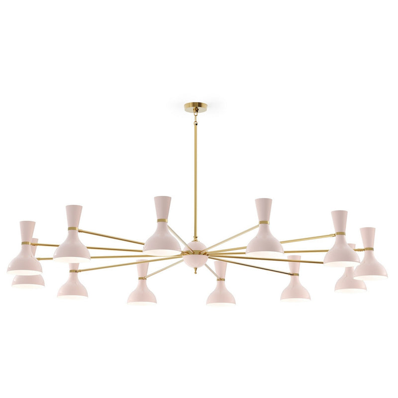 Robert Abbey RW12RW 12 Light Chandelier, Modern Brass w/Rose Water Painted