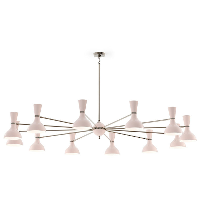 Robert Abbey RW13RW 12 Light Chandelier, Polished Nickel w/Rose Water Painted