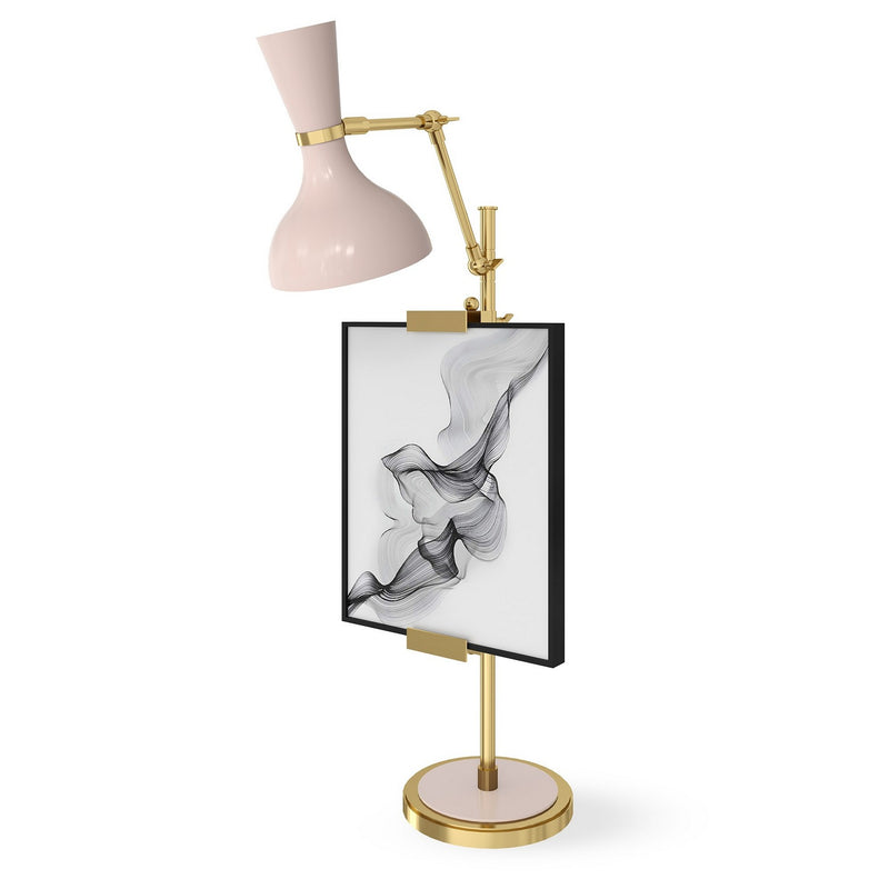 Robert Abbey RW14RW One Light Table Easel, Modern Brass w/Rose Water Painted