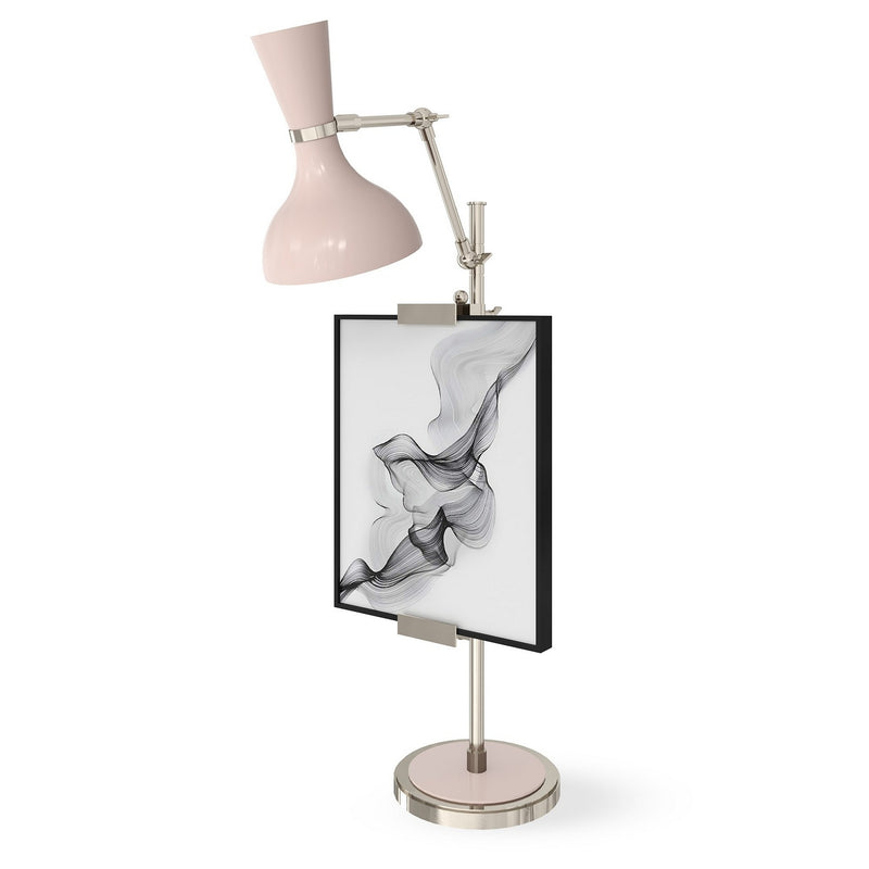 Robert Abbey RW15RW One Light Table Easel, Polished Nickel w/Rose Water Painted