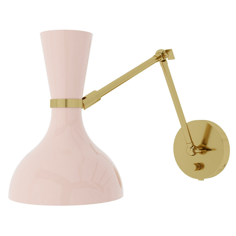 Robert Abbey RW18RW One Light Wall Sconce, Modern Brass w/Rose Water Painted