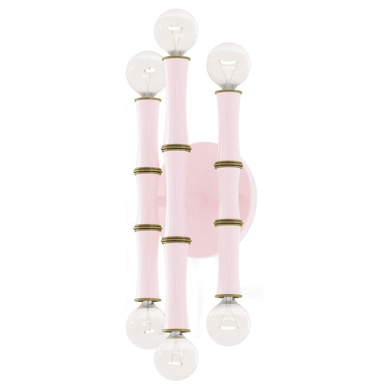Robert Abbey RW75 Six Light Wall Sconce, Rose Water w/Modern Brass