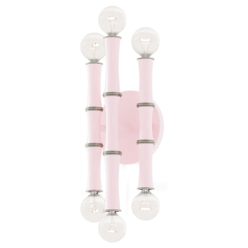 Robert Abbey RW76 Six Light Wall Sconce, Rose Water w/Polished Nickel