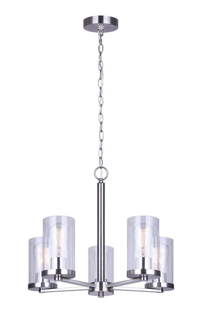 Canarm ICH1234A05BN Five Light Chandelier, Brushed Nickel