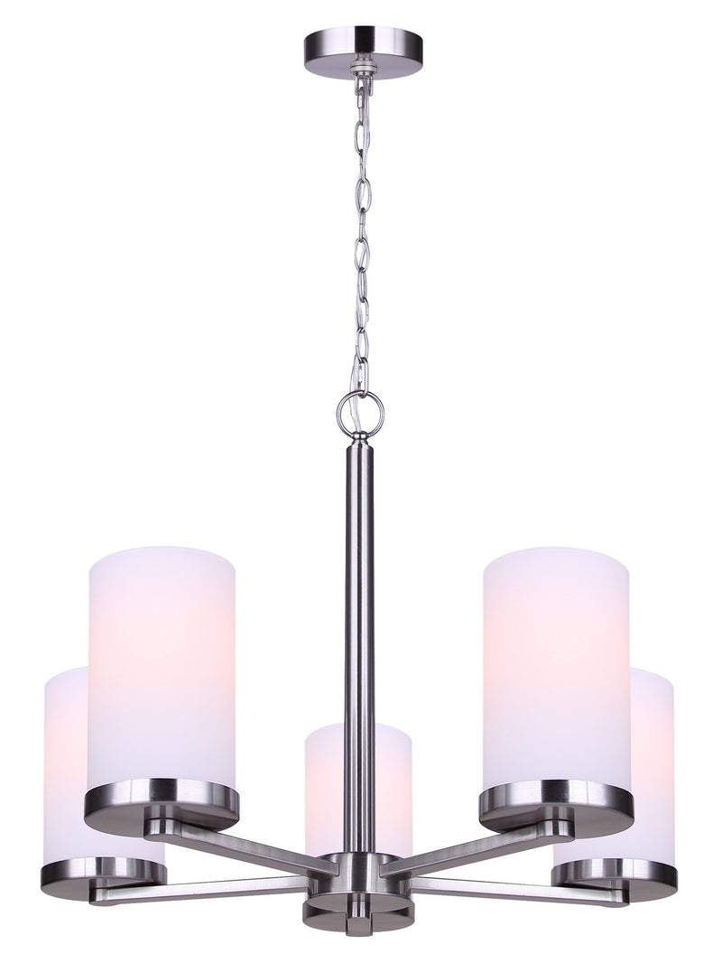 Canarm ICH1234A05BN-FO Five Light Chandelier, Brushed Nickel