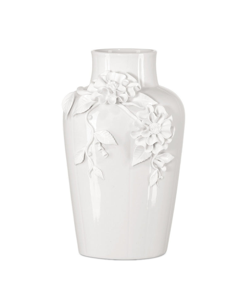 Currey and Company 1200-0985 Vase, White