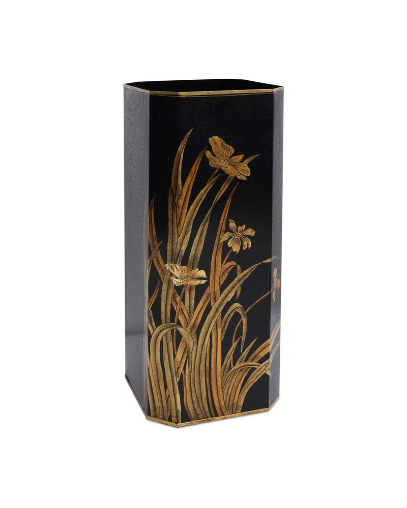 Currey and Company 1200-1064 Umbrella Stand, Black/Gold