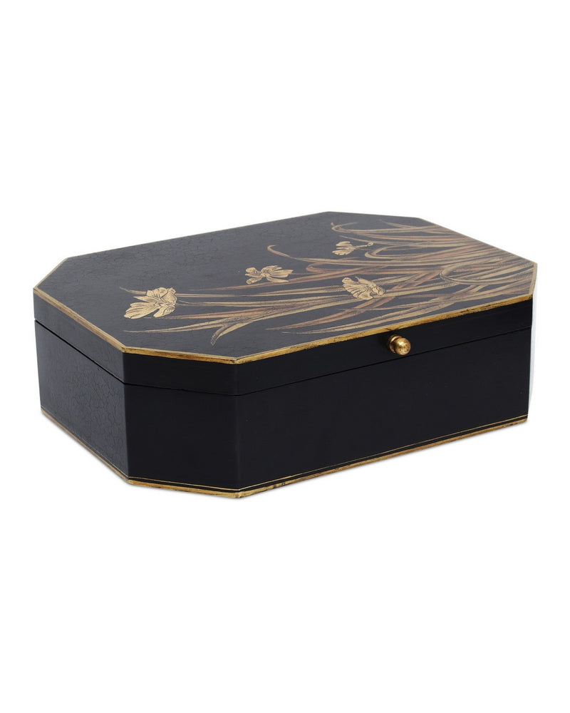 Currey and Company 1200-1065 Box, Black/Gold