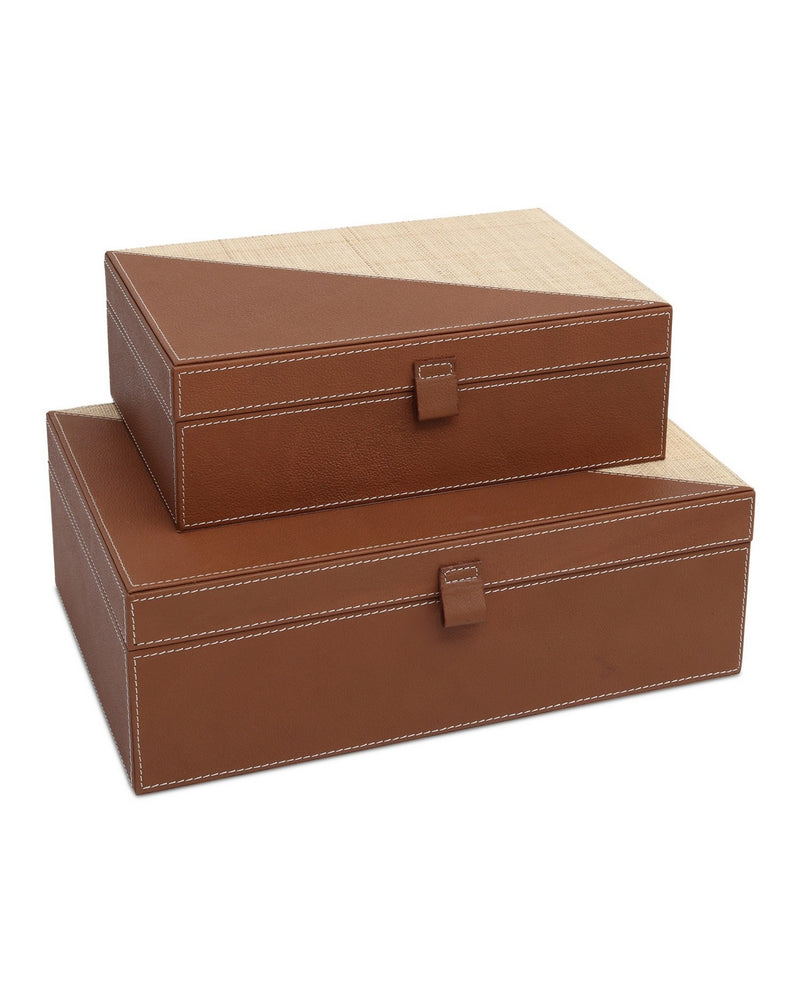 Currey and Company 1200-1069 Box Set of 2, Brown/Natural