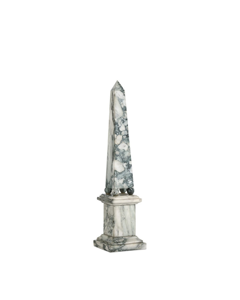 Currey and Company 1200-1078 Obelisk, Green/Off-White