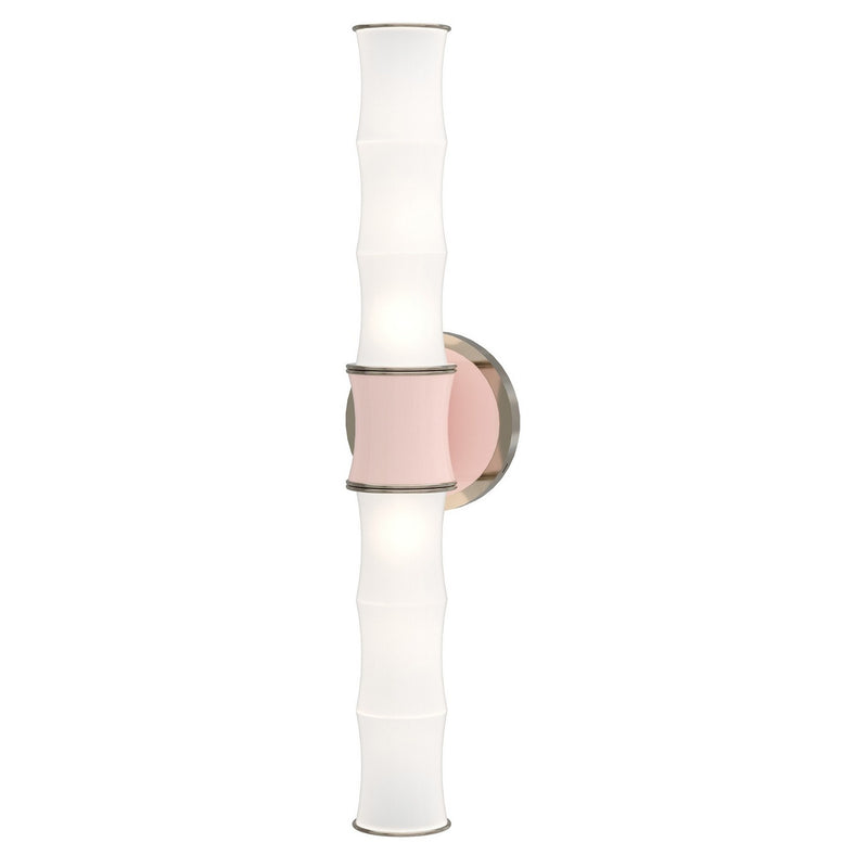 Robert Abbey RW84 Two Light Wall Sconce, Rose Water w/Polished Nickel