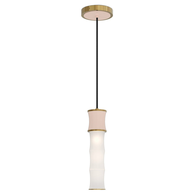 Robert Abbey RW85 One Light Pendant, Rose Water w/Modern Brass