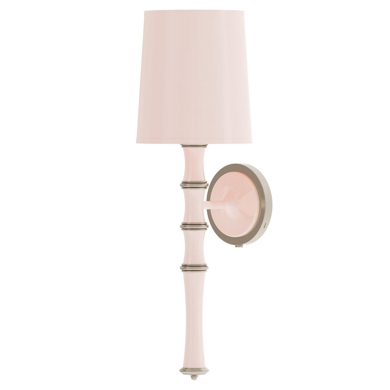Robert Abbey RW88X One Light Wall Sconce, Rose Water w/Polished Nickel
