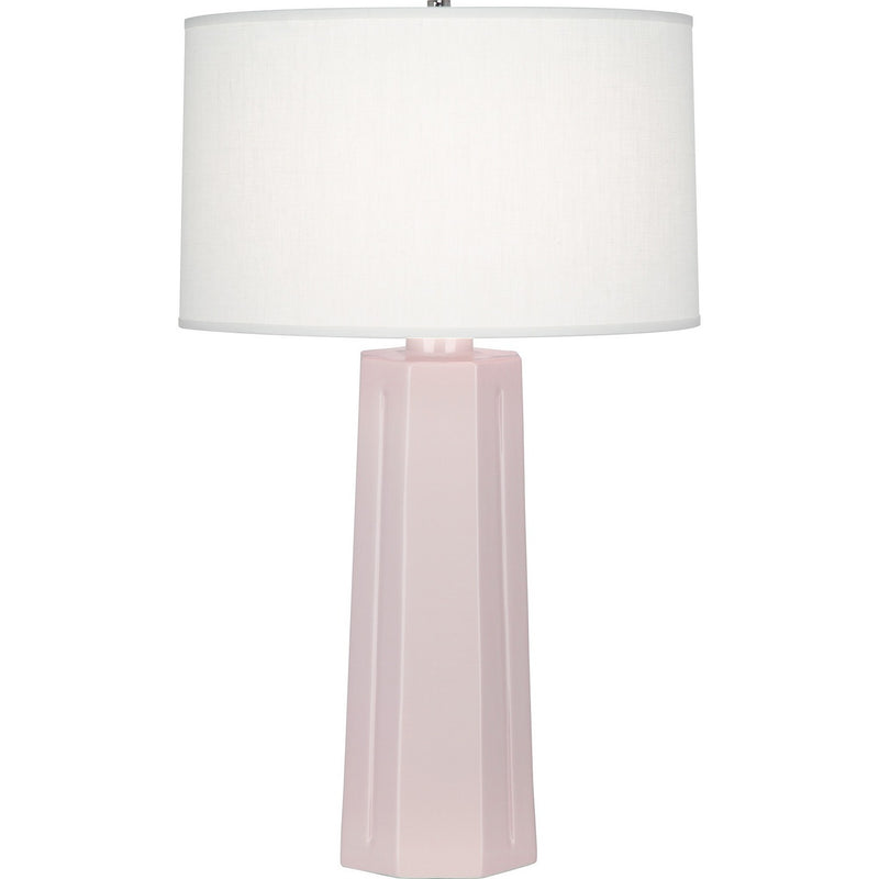 Robert Abbey RW960 One Light Table Lamp, Rose Water Glazed Ceramic