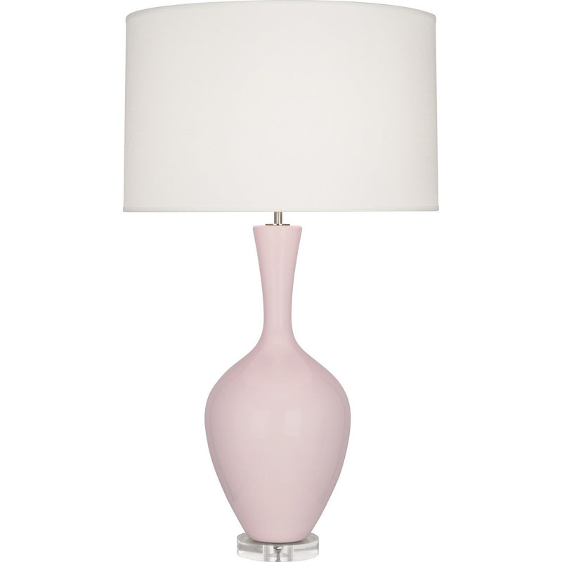 Robert Abbey RW980 One Light Table Lamp, Rose Water Glazed Ceramic