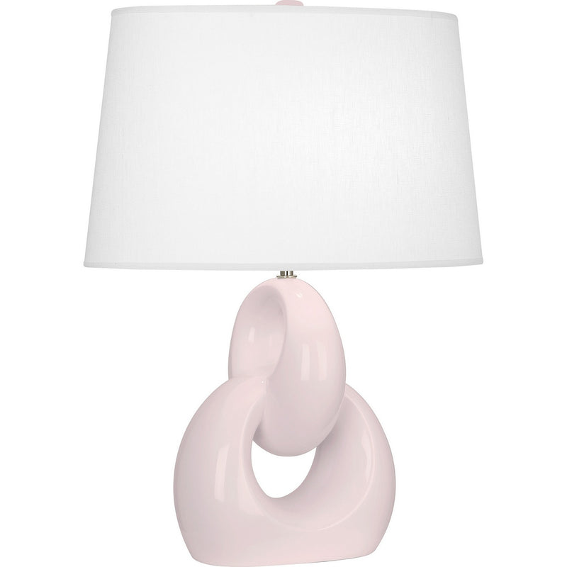 Robert Abbey RW981 One Light Table Lamp, Rose Water Glazed Ceramic w/Polished Nickel