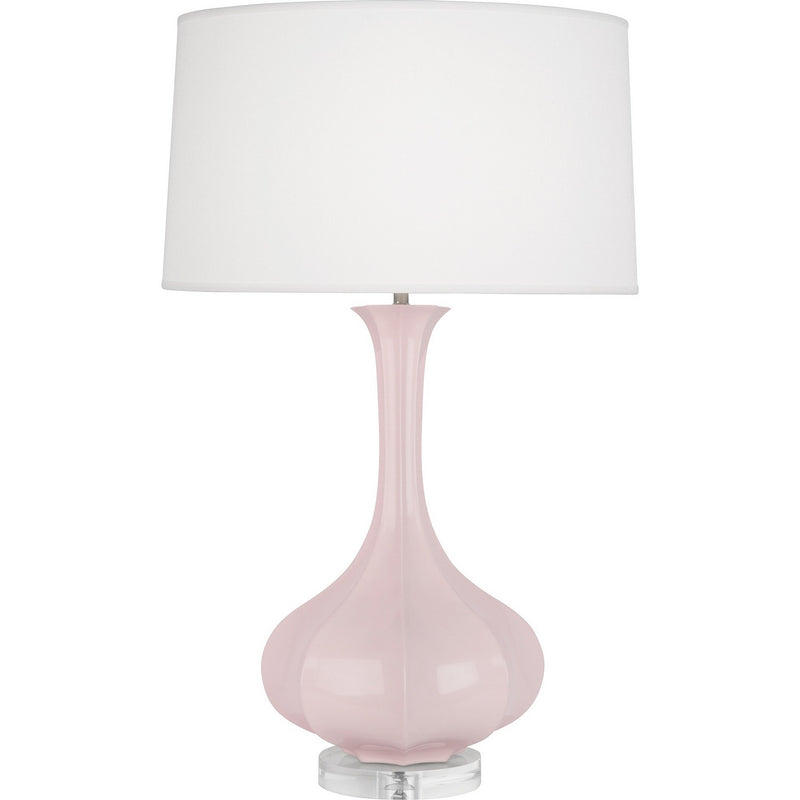 Robert Abbey RW996 One Light Table Lamp, Rose Water Glazed Ceramic w/Lucite