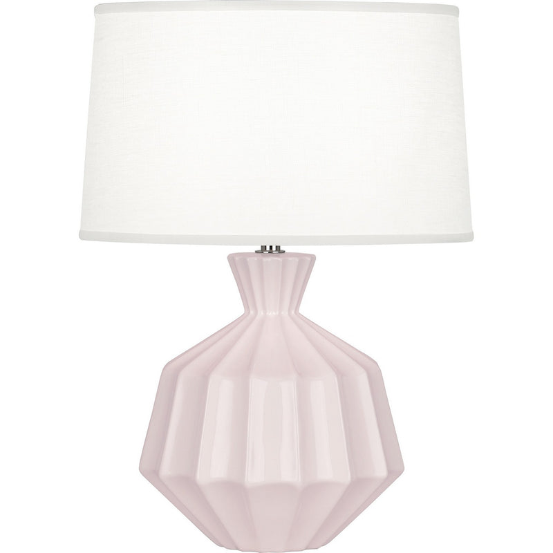Robert Abbey RW999 One Light Table Lamp, Rose Water Glazed Ceramic