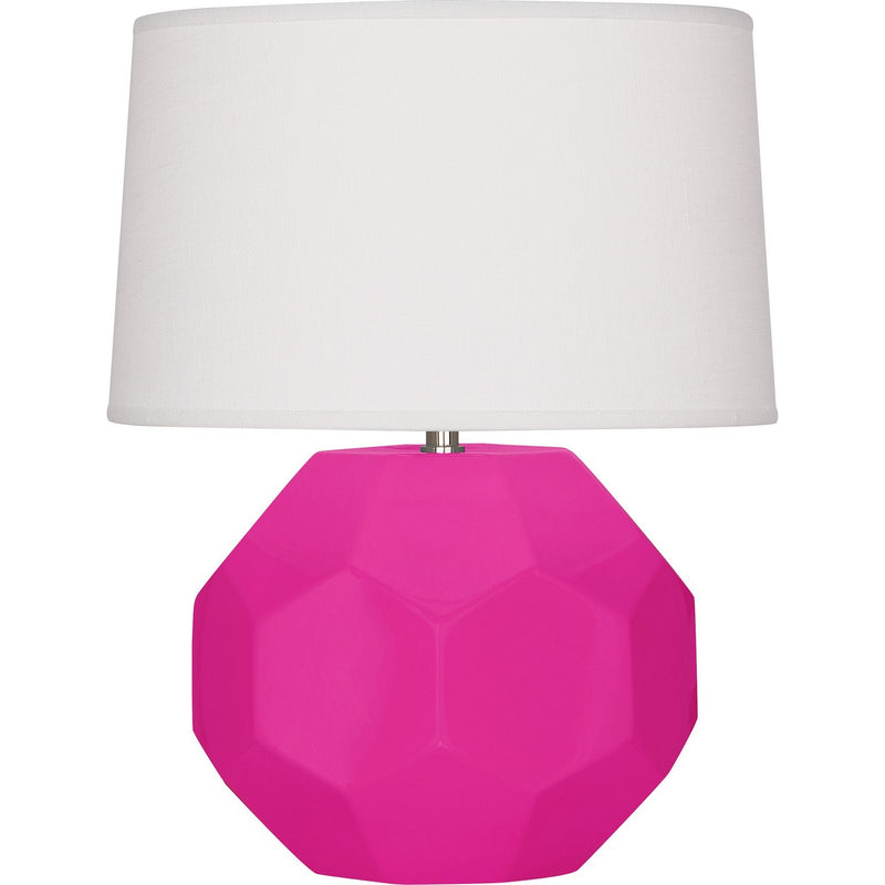Robert Abbey RZ01 One Light Table Lamp, Razzle Rose Glazed Ceramic