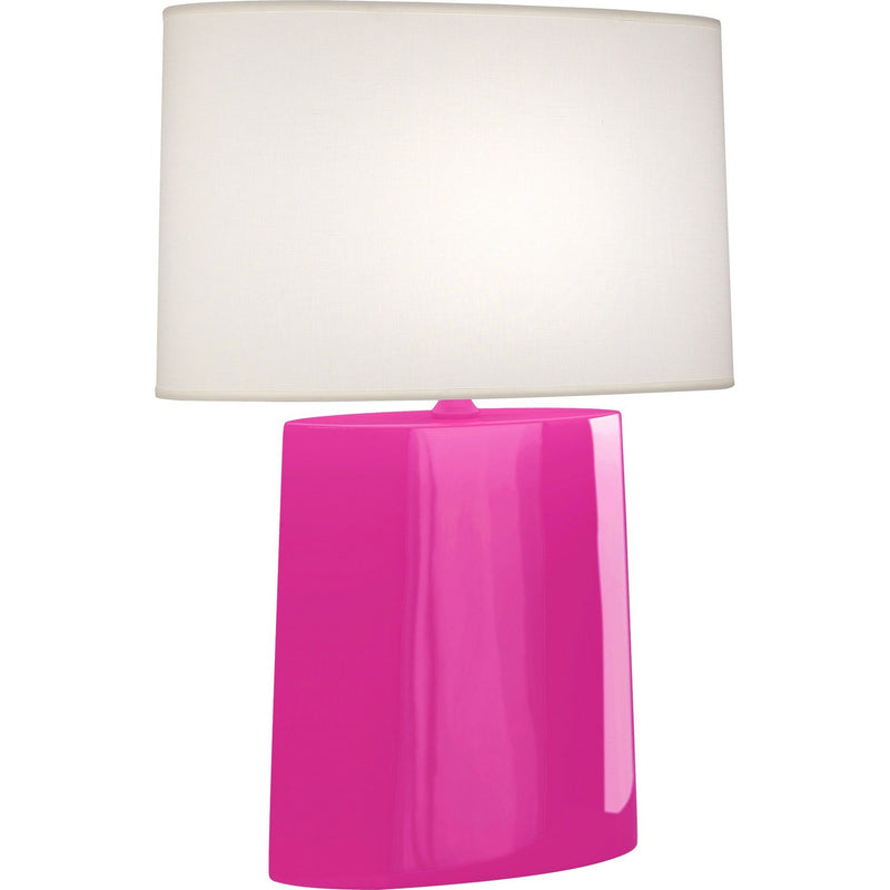 Robert Abbey RZ03 One Light Table Lamp, Razzle Rose Glazed Ceramic