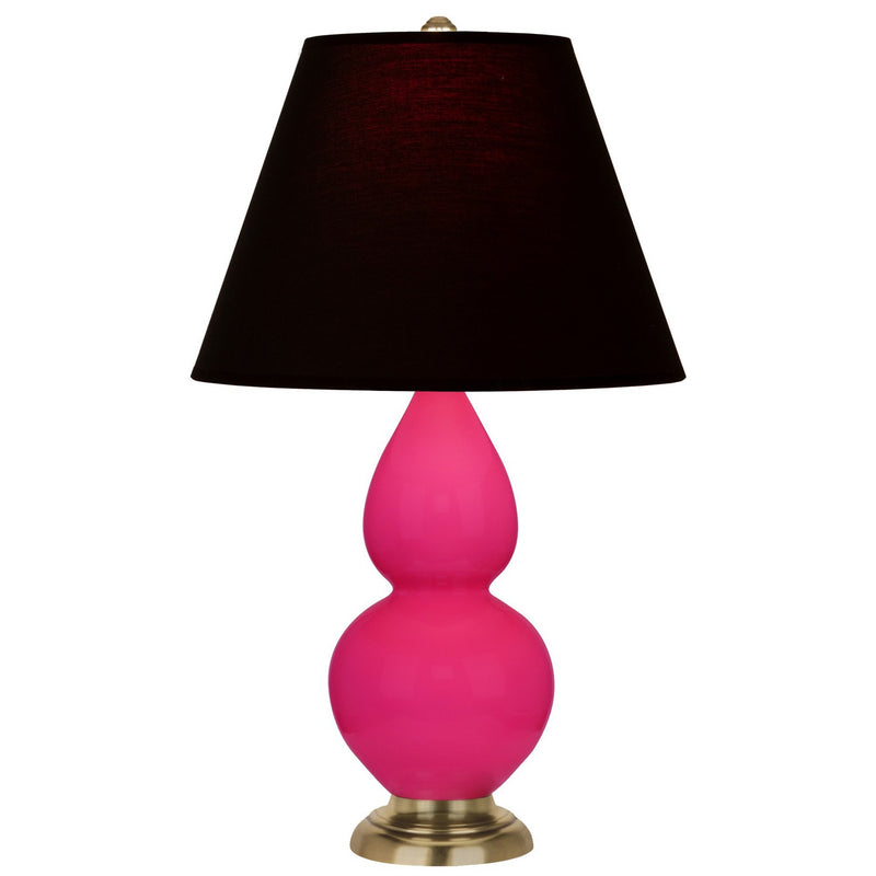 Robert Abbey RZ10K One Light Accent Lamp, Razzle Rose Glazed Ceramic w/Antique Natural Brass