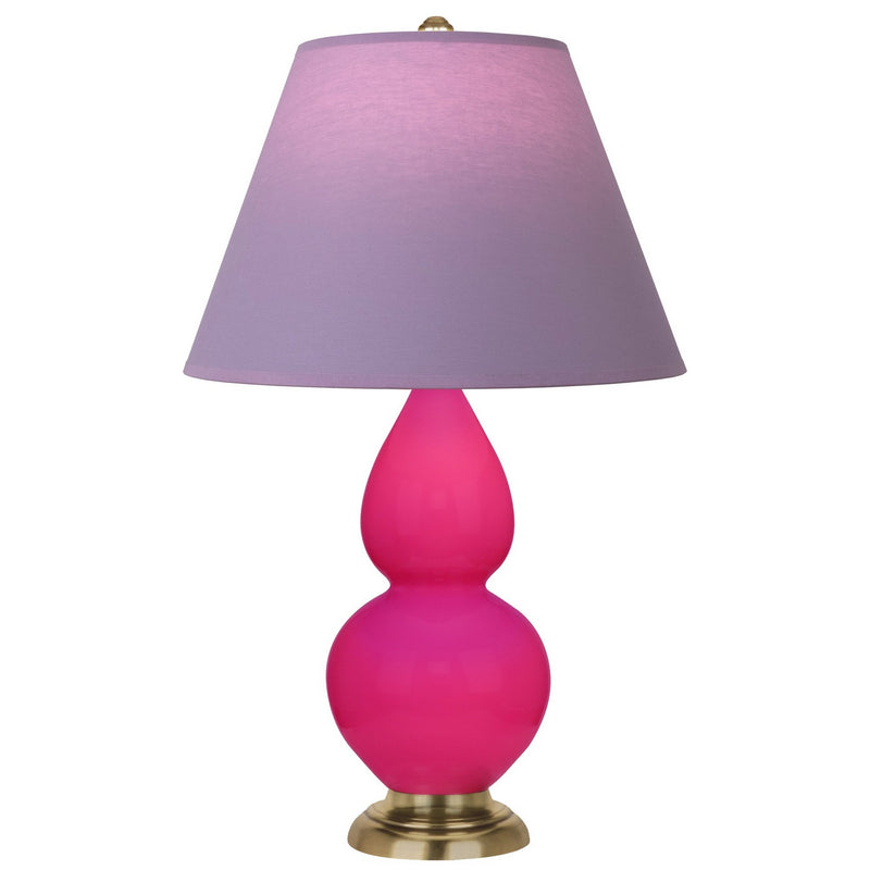 Robert Abbey RZ10L One Light Accent Lamp, Razzle Rose Glazed Ceramic w/Antique Natural Brass