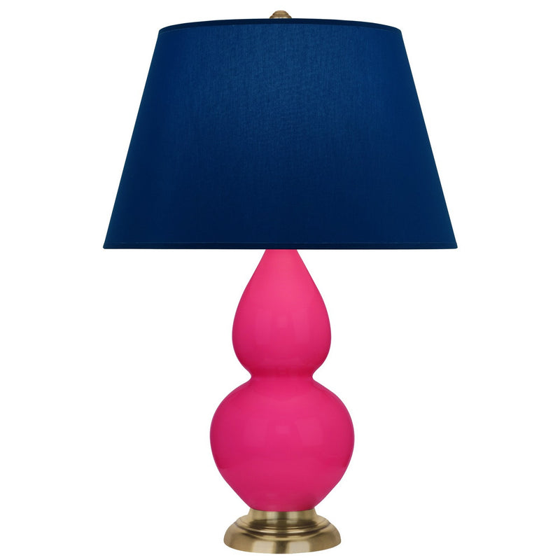 Robert Abbey RZ10N One Light Accent Lamp, Razzle Rose Glazed Ceramic w/Antique Natural Brass