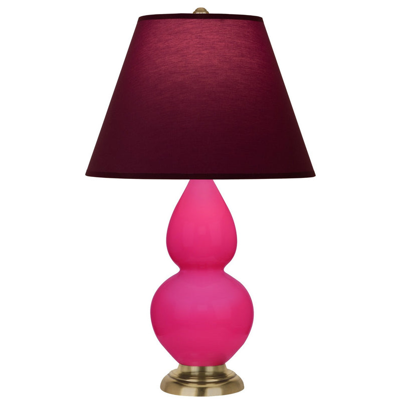 Robert Abbey RZ10P One Light Accent Lamp, Razzle Rose Glazed Ceramic w/Antique Natural Brass