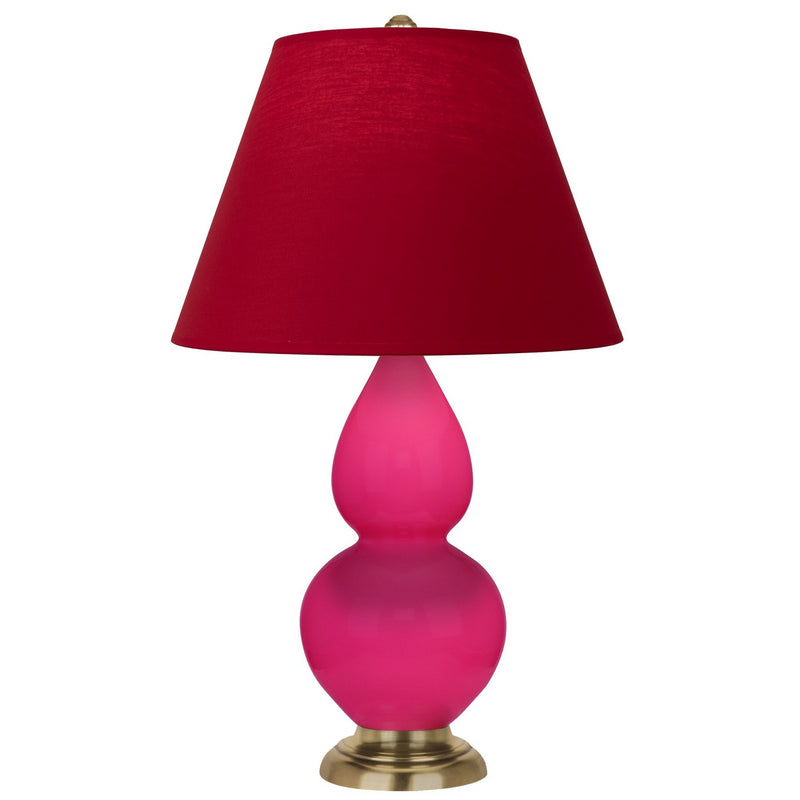 Robert Abbey RZ10R One Light Accent Lamp, Razzle Rose Glazed Ceramic w/Antique Natural Brass