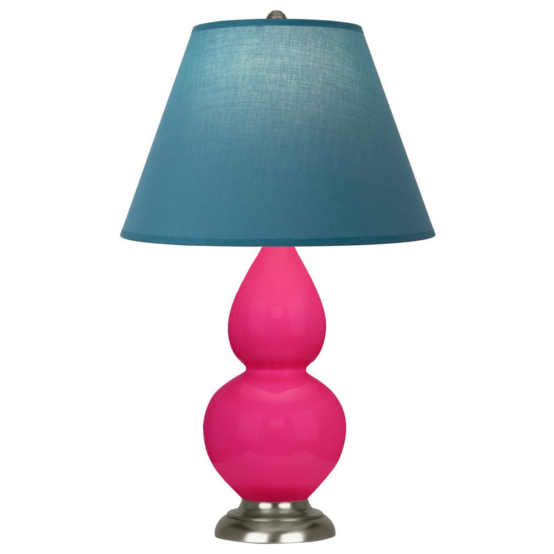 Robert Abbey RZ12B One Light Accent Lamp, Razzle Rose Glazed Ceramic w/Antique Silver