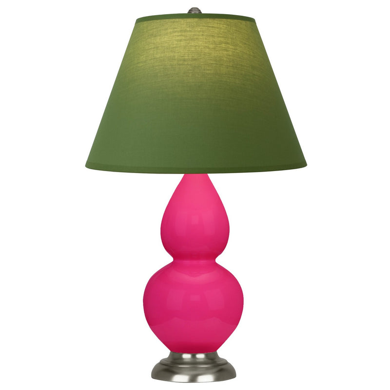 Robert Abbey RZ12G One Light Accent Lamp, Razzle Rose Glazed Ceramic w/Antique Silver