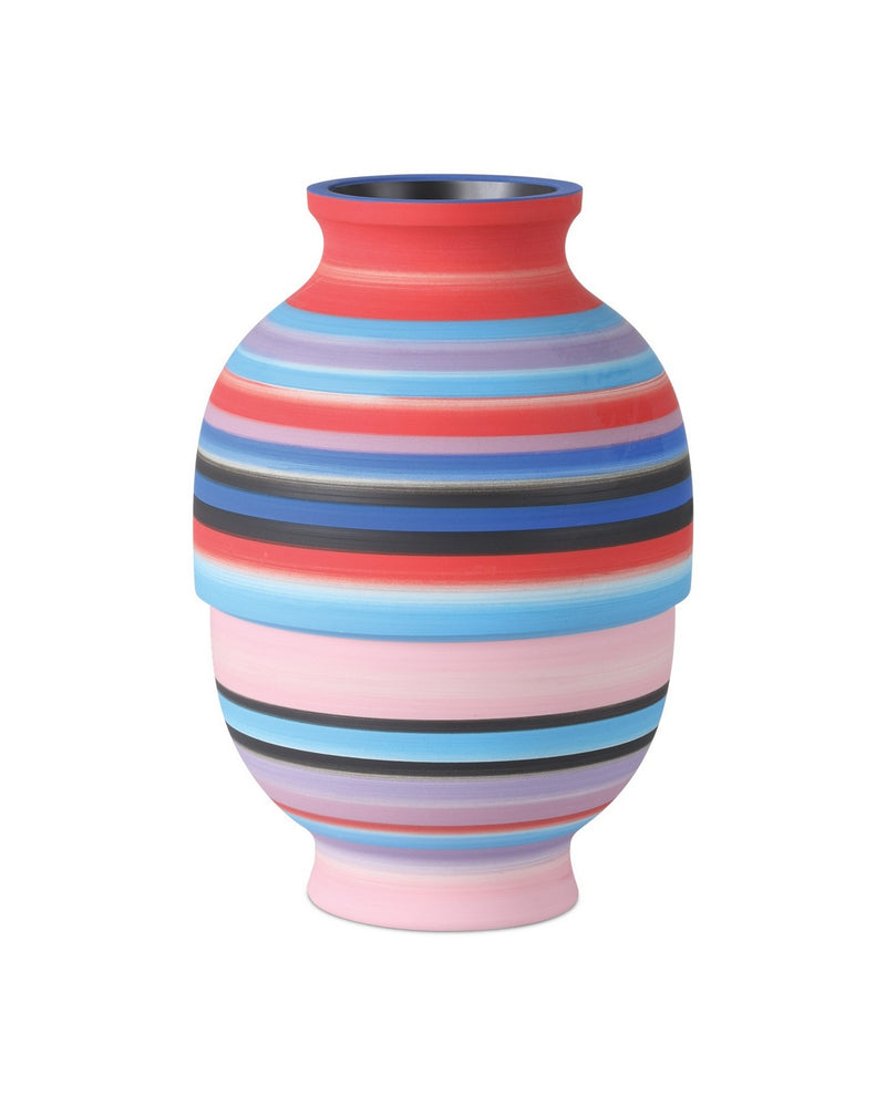 Currey and Company 1200-1096 Vase, Blue/Pink/Red