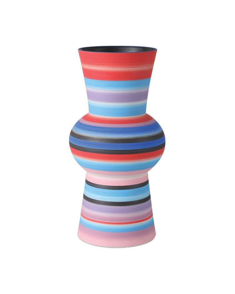 Currey and Company 1200-1097 Vase, Blue/Pink/Red