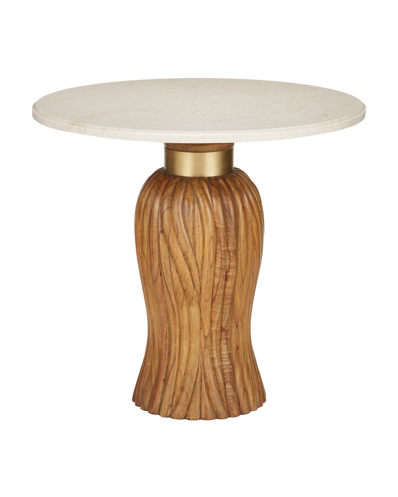 Currey and Company 3000-0335 Entry Table, Morel Brown/Natural/Brushed Brass