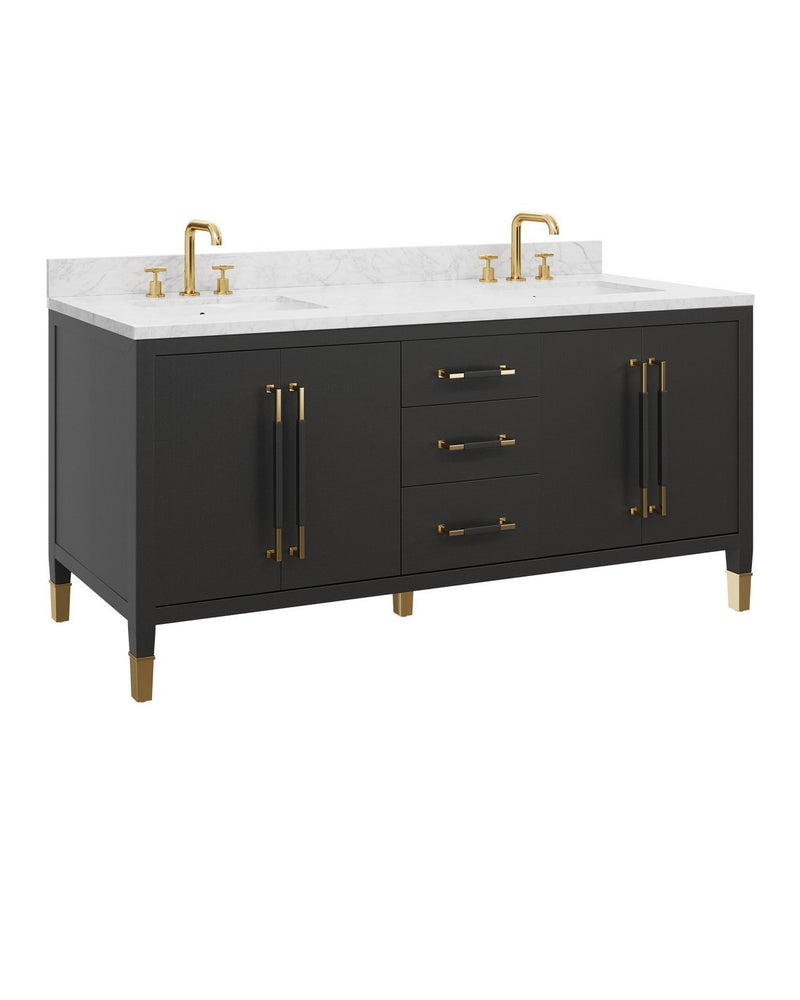Currey and Company 3800-0021 Vanity with Rectangular Undermount Sink, Black/Natural/White/Champagne