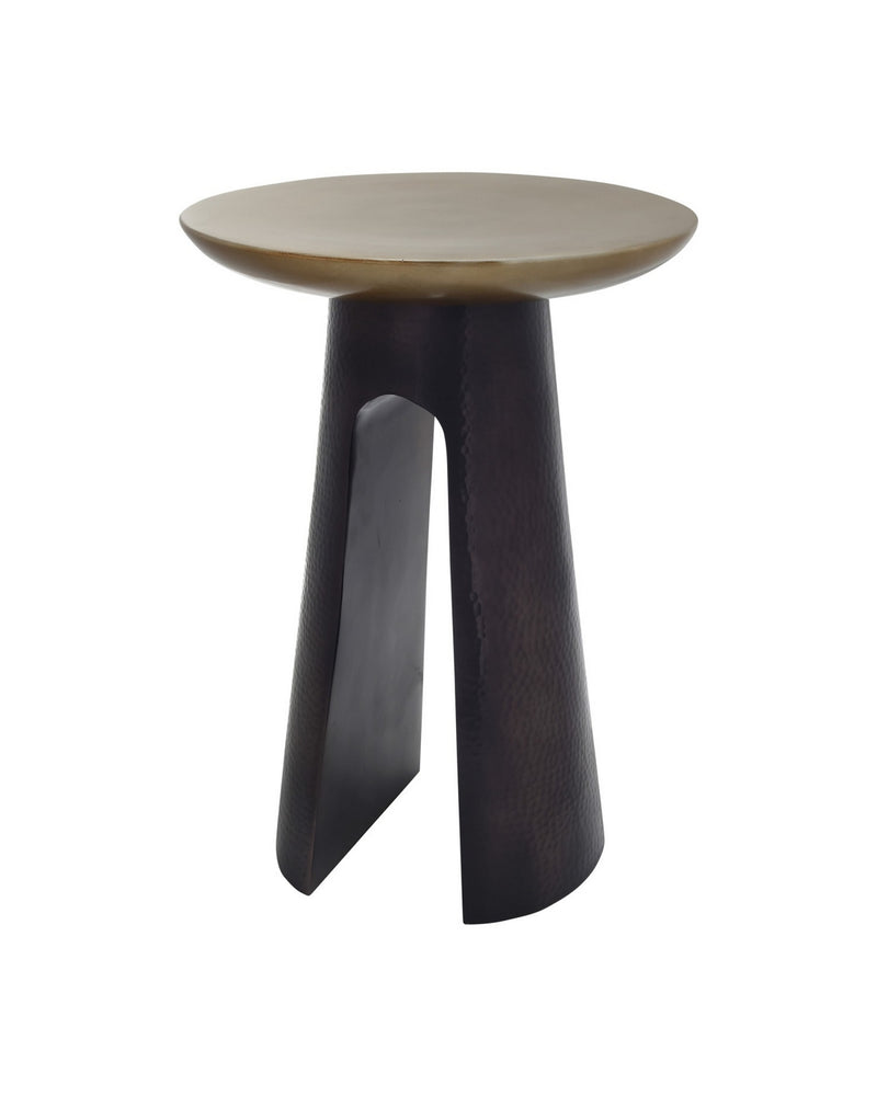 Currey and Company 4000-0254 Accent Table, Black Nickel/Antique Brass
