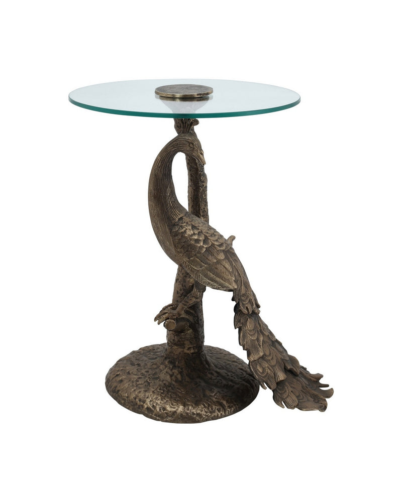 Currey and Company 4000-0255 Accent Table, Antique Gold/Clear