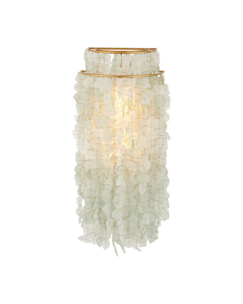 Currey and Company 5000-0287 One Light Wall Sconce, Seaglass/Contemporary Gold