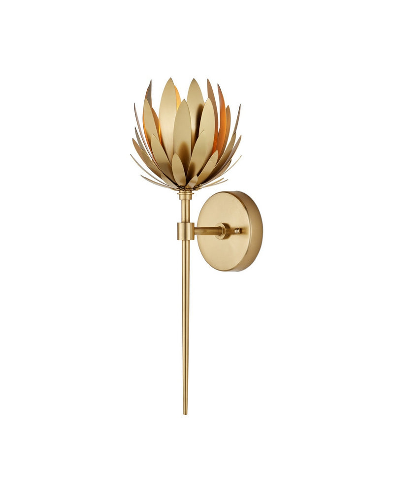 Currey and Company 5000-0302 One Light Wall Sconce, Brass
