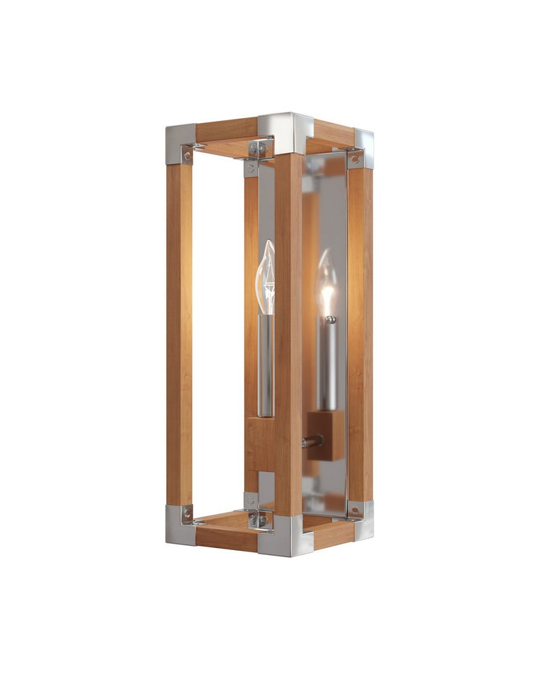 Currey and Company 5800-0075 One Light Wall Sconce, Natural/Polished Nickel