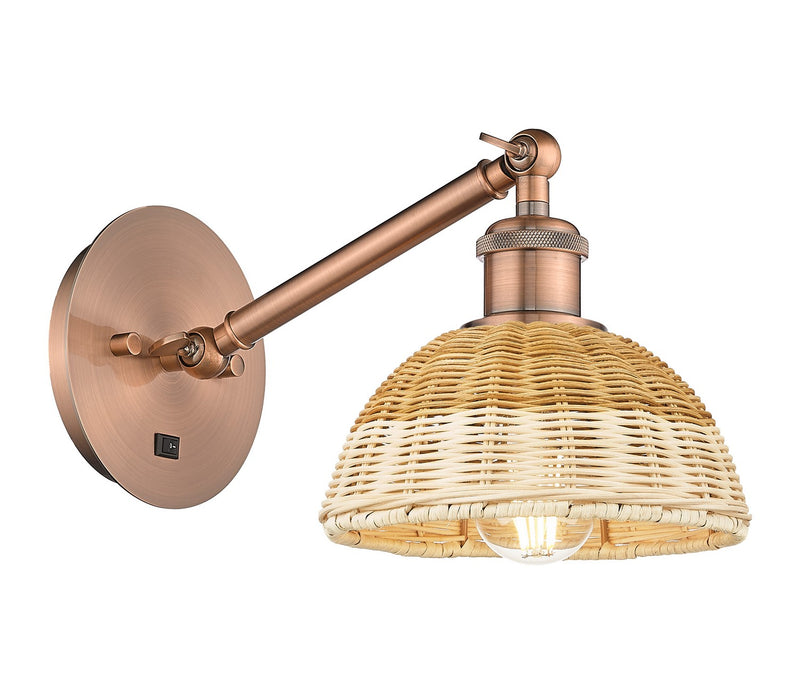 Innovations 317-1W-AC-NBD2-75-NAT One Light Wall Sconce, Antique Copper
