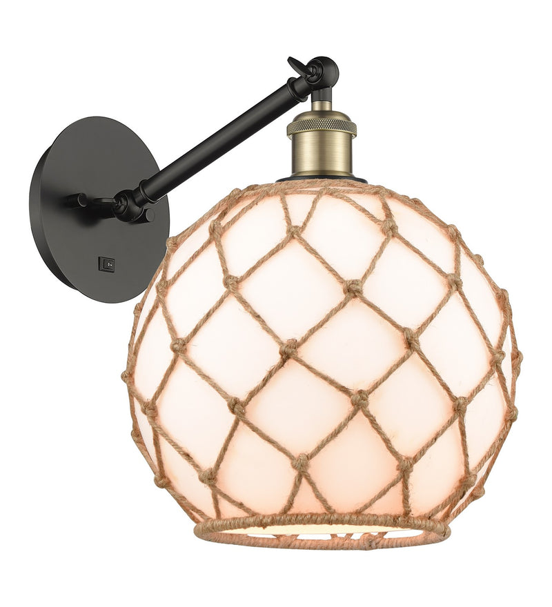 Innovations 317-1W-BAB-G121-10RB One Light Wall Sconce, Black Antique Brass