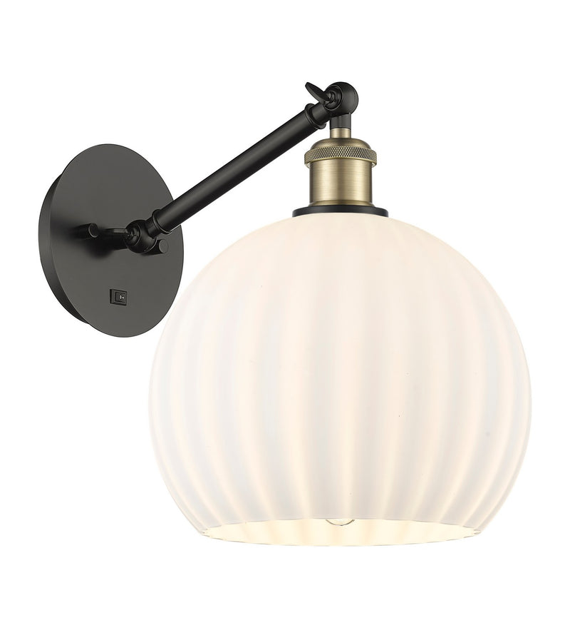 Innovations 317-1W-BAB-G1217-10WV One Light Wall Sconce, Black Antique Brass