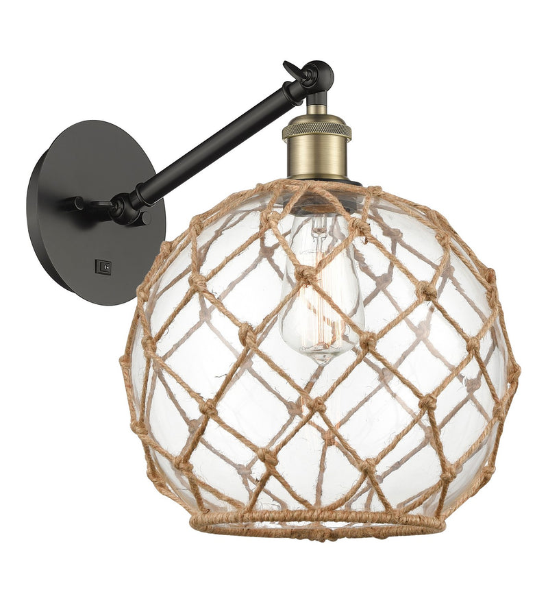 Innovations 317-1W-BAB-G122-10RB One Light Wall Sconce, Black Antique Brass