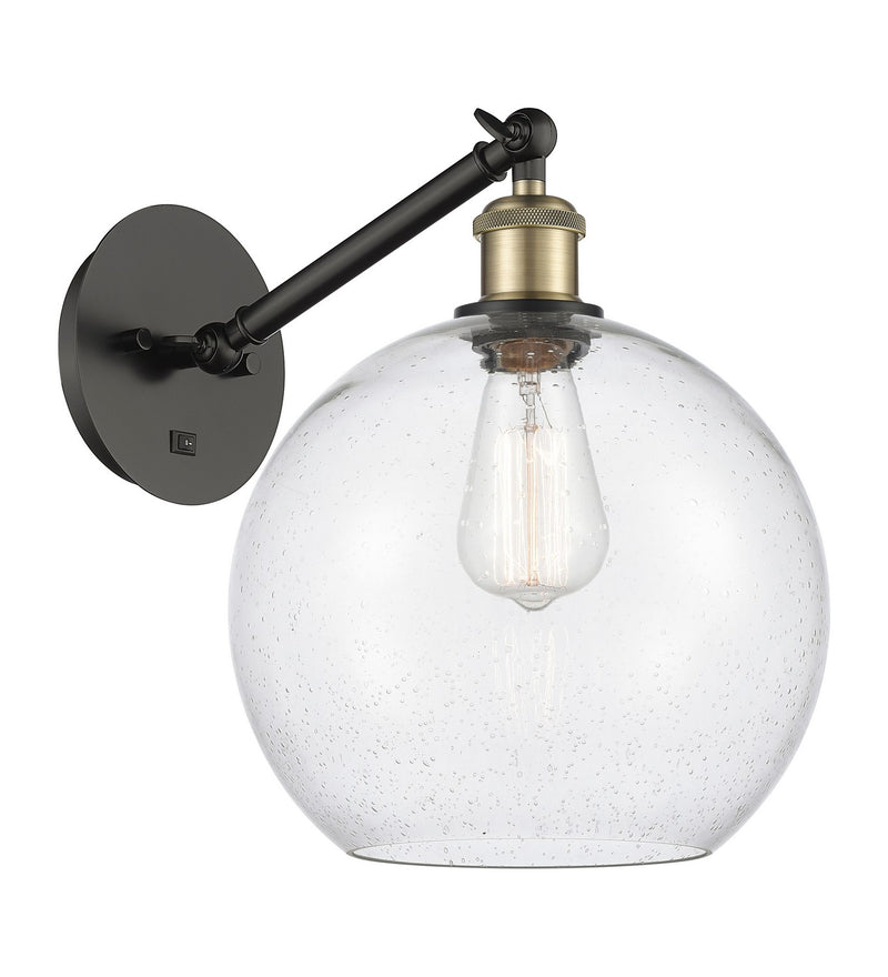 Innovations 317-1W-BAB-G124-10 One Light Wall Sconce, Black Antique Brass