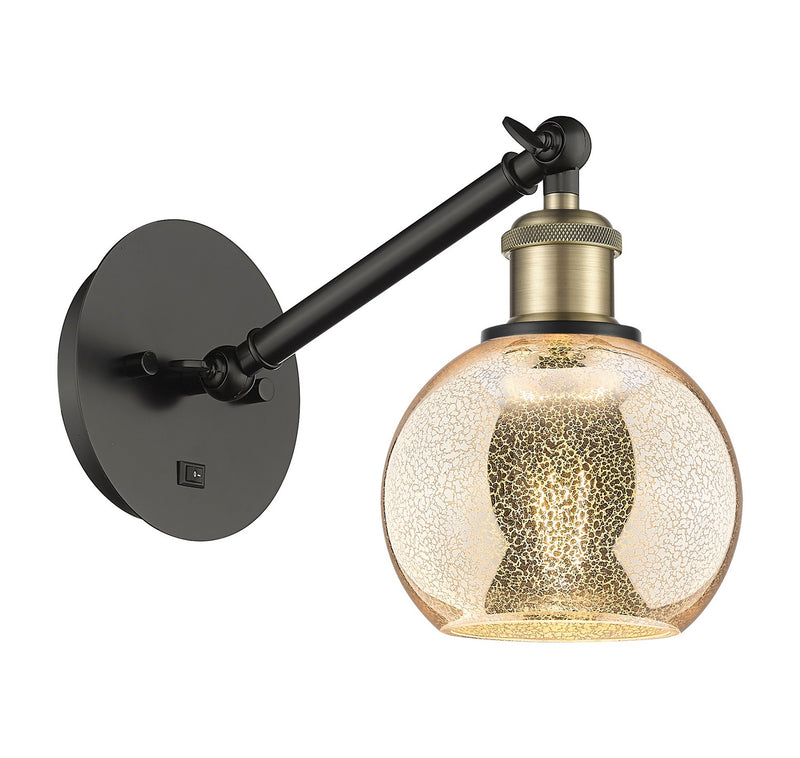 Innovations 317-1W-BAB-G128-6 One Light Wall Sconce, Black Antique Brass