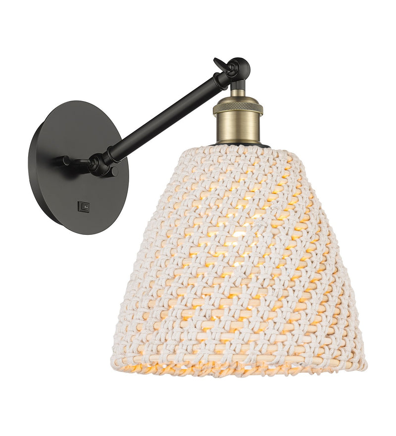 Innovations 317-1W-BAB-NBD-9-NAT One Light Wall Sconce, Black Antique Brass