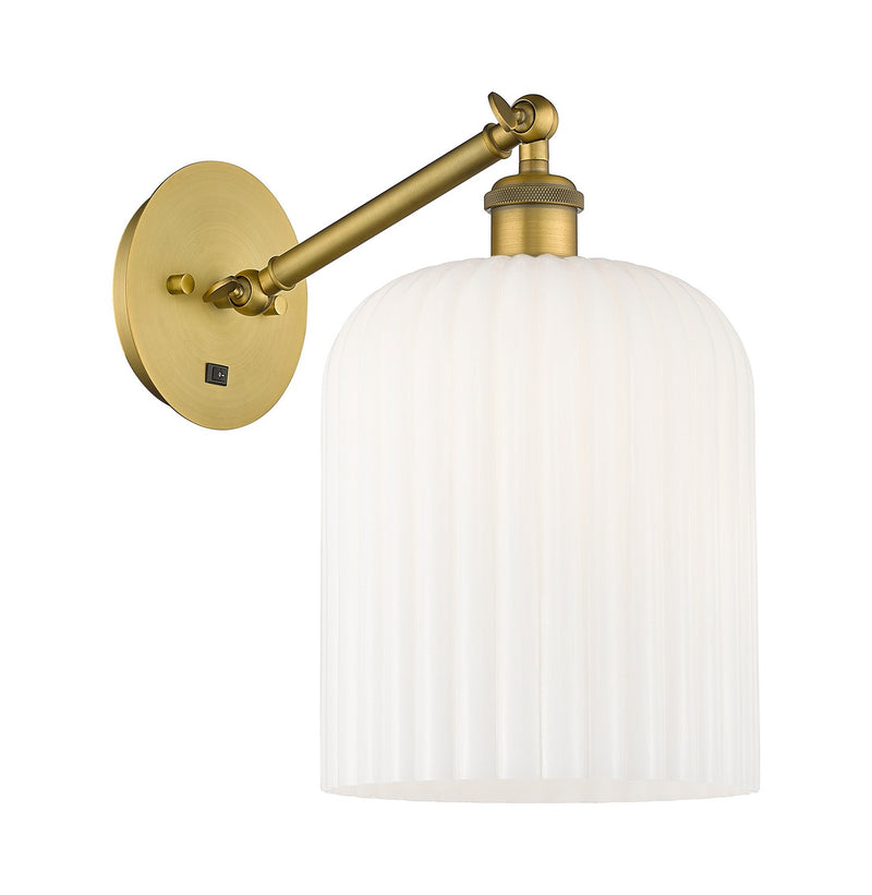 Innovations 317-1W-BB-G559-8GWH One Light Wall Sconce, Brushed Brass